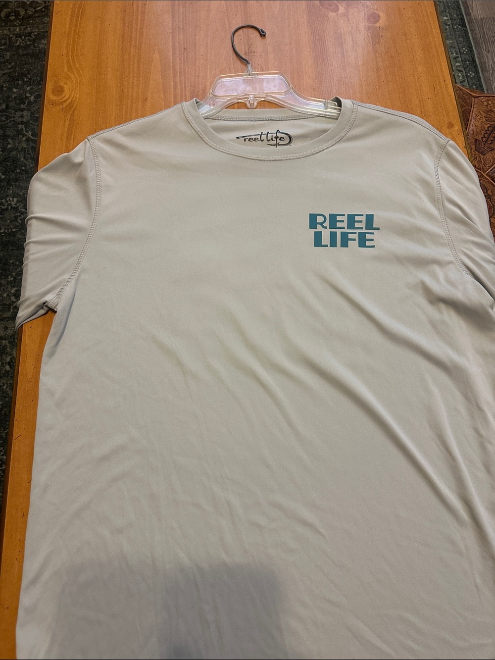 Men’s Gray Performance Tee with Teal Logo